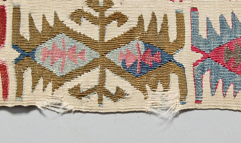 MATTOR, 2 st, Kelim, old, 384x70 resp 390x66.