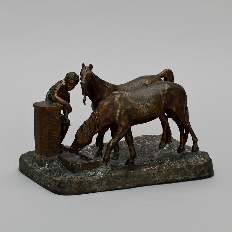 OKÄND KONSTNÄR, skulptur, patinerad metall, 1900-tal.