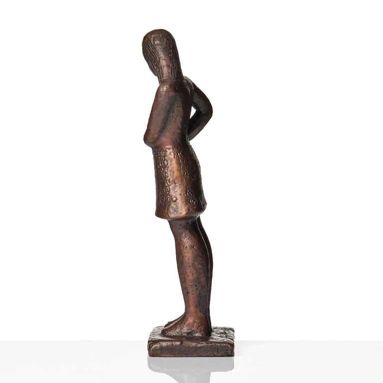 Lisa Larson, skulptur "Tonårsflickan", brons, Scandia Present, ca 1978, nr 202.