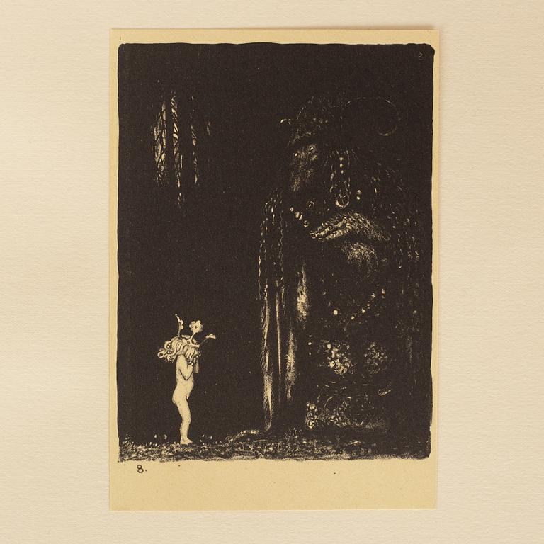JOHN BAUER, "Troll", svit om tio litografier, osignerade, Ernst Bauers Förlag Göteborg, A. Börtzells, 1915.
