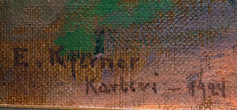 ESTHER KJERNER, olja på uppfordrad duk, sign.