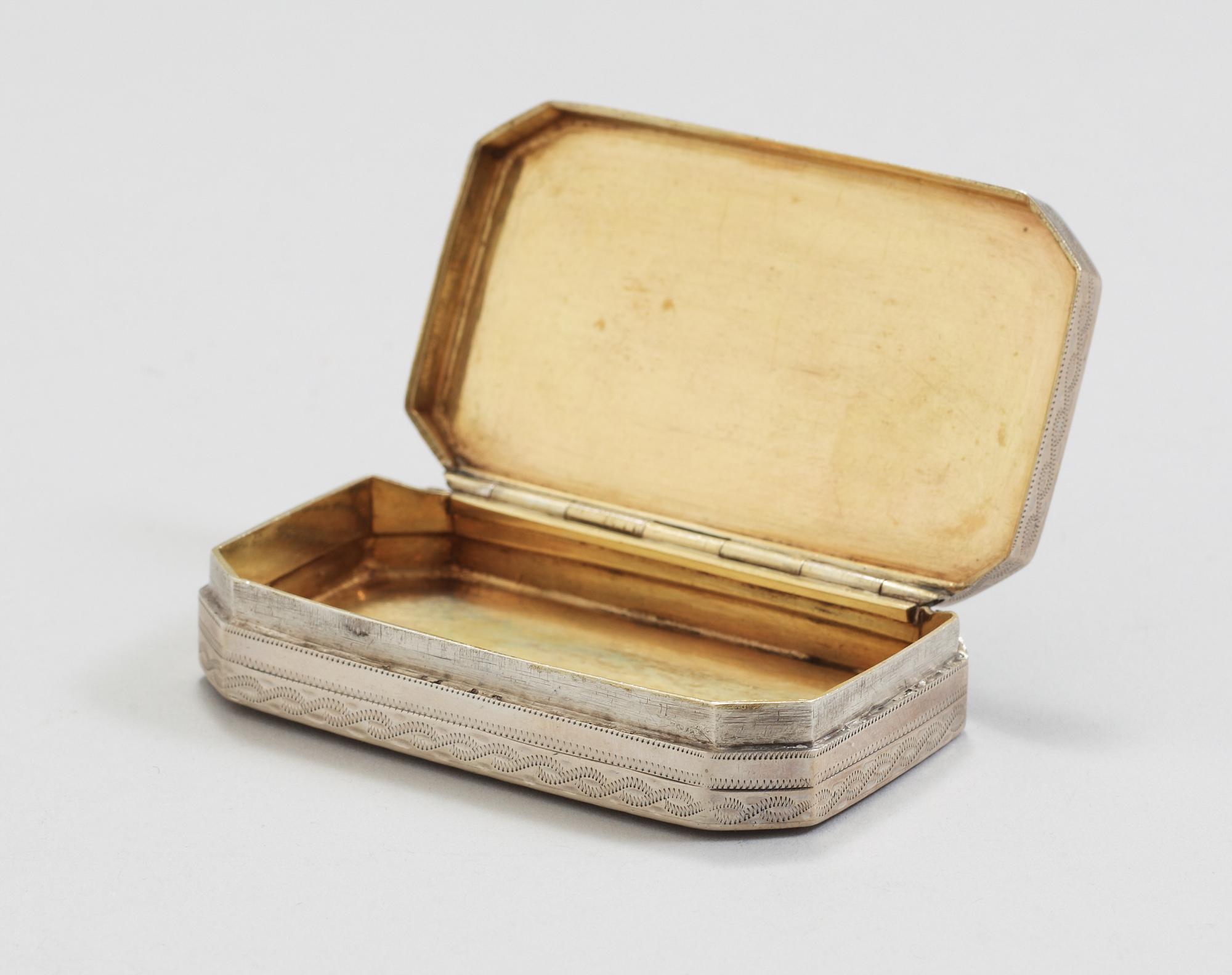 SNUSDOSA, av Stephan Westerstråhle, Stockholm 1808.