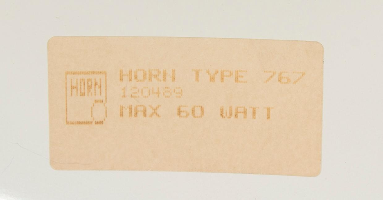 A ceiling lamp marked Horn later part of the 20th century.