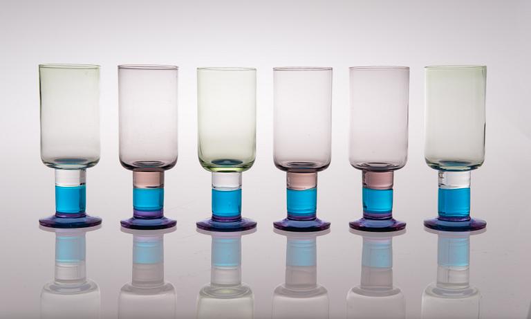 A set of six glasses manufactured by Nuutajärvi.