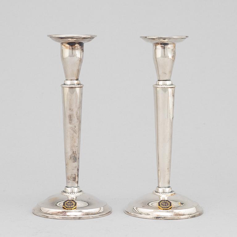 Ljusstakar, 2 par, silver, GAB, Stockholm 1965 resp Tesi, Göteborg 1974.