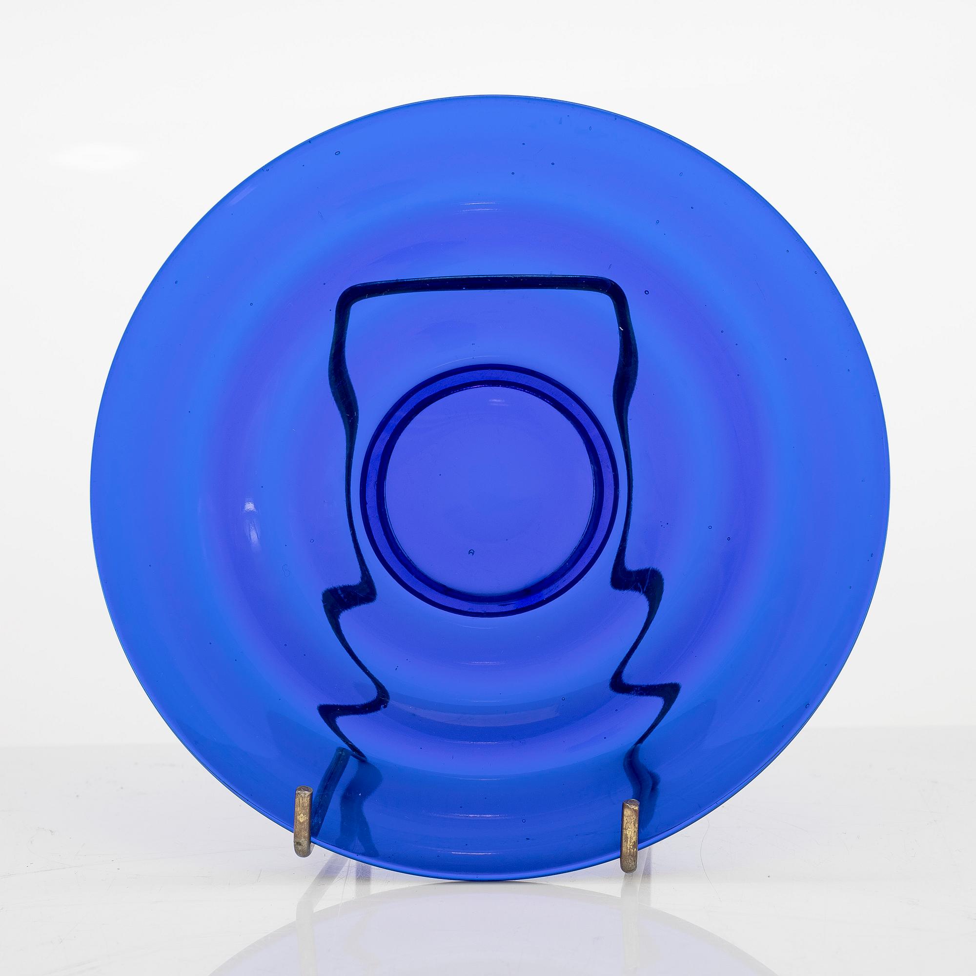 Jacob Eiler Bang, nine "Broksø" glass objects, first half of the 20th century. Holmegaard Denmark.