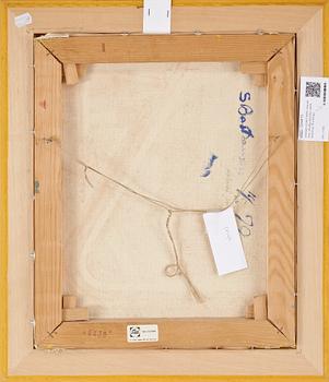 OKÄND KONSTNÄR, olja på duk, otydlig signatur samt datering 79 á tergo.