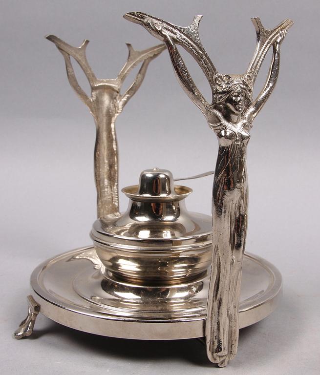 TÉKANNA PÅ RECHAUD, nysilver, jugend, 1900-talets början.