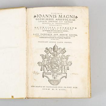 Första upplagan av Johannes Magnus’ Historia, 1554, (1 vol.).