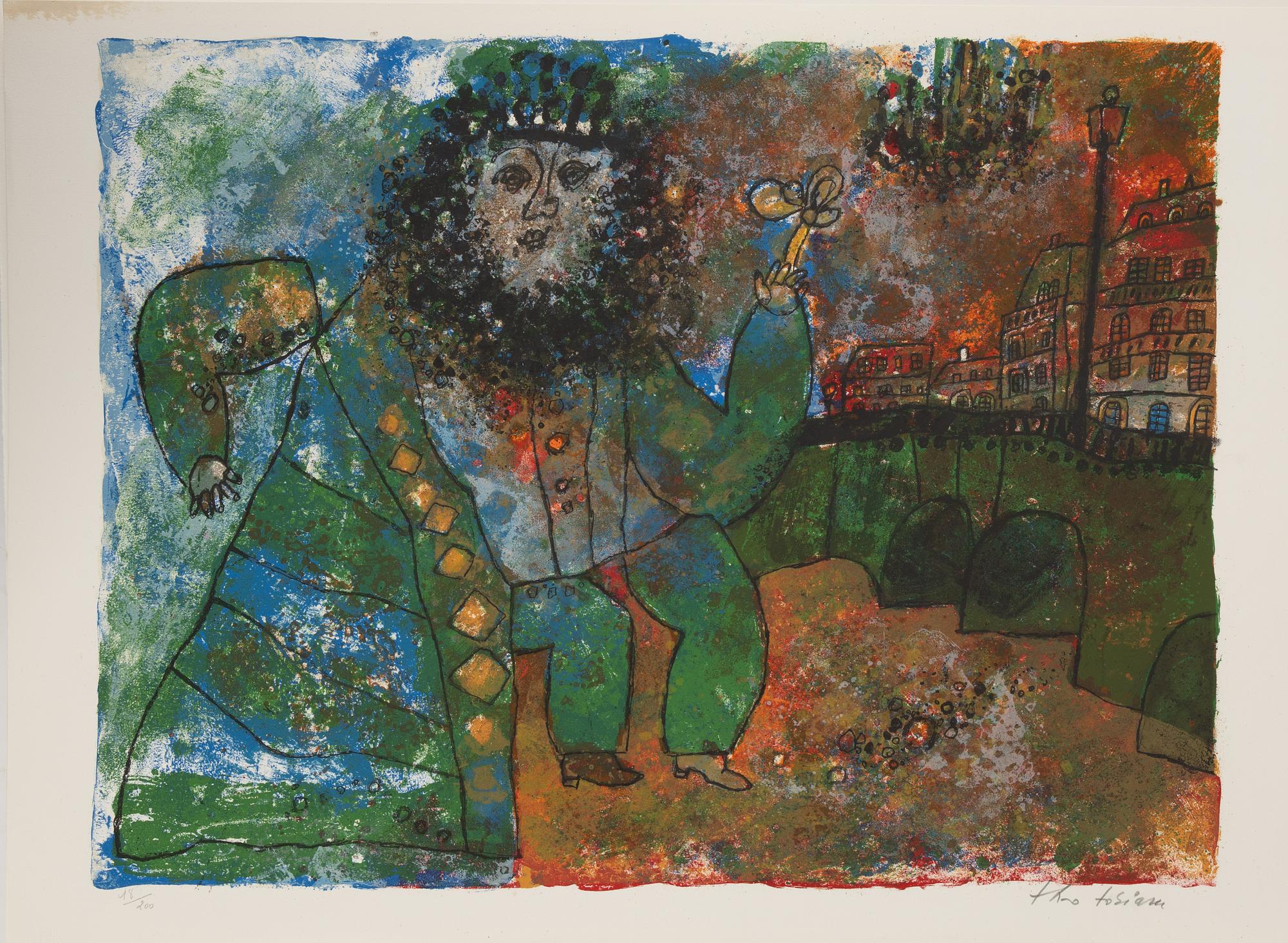 Theo Tobiasse, "The Song of Songs of King Salomon",portfolio with 12 ligographs in colous, signed 18/200.