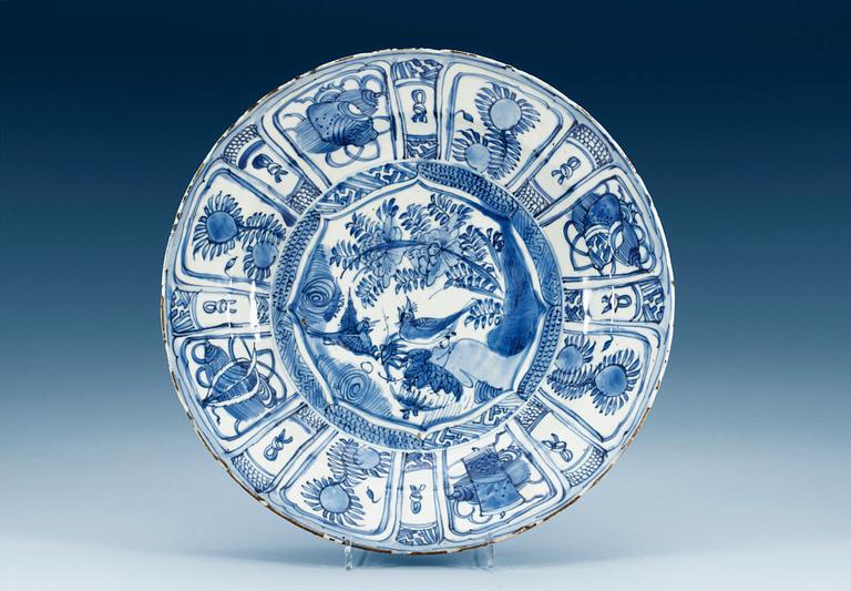 A blue and white charger, Ming dynasty, Wanli (1573-1613).