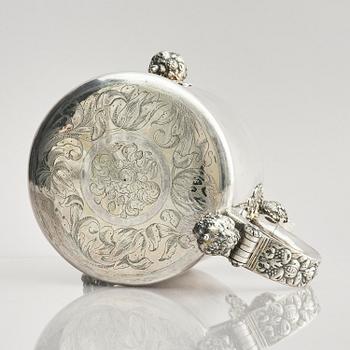 A Swedish 17th century parcel-gilt silver tankard, mark of Erik Månsson Schmidt, Stockholm (active 1675-1686).