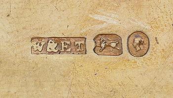 SNUSDOSA SAMT FLAKONG, silver, Birmingham resp London, 1800-tal. Totalvik ca 170 gram.