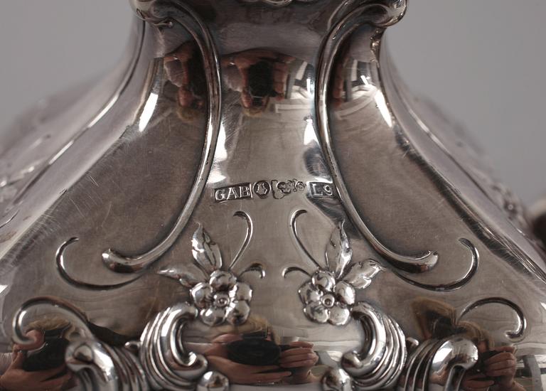 LJUSSTAKAR, ett par. Barockstil, silver, GAB, Stockholm 1961.