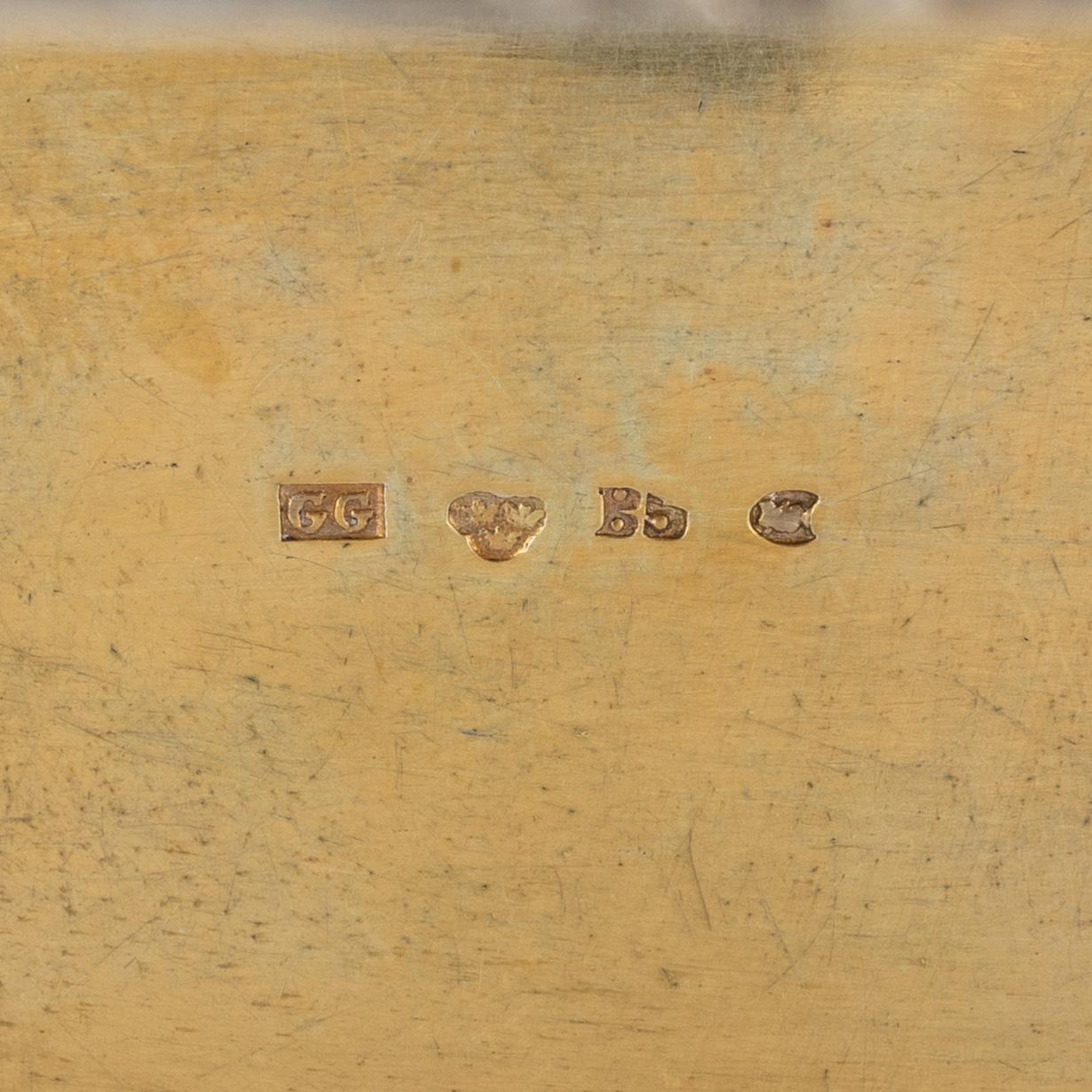 A Swedish Parcel-Gilt Snuff Box with Cameo, mark of Gustaf Grönvall, Stockholm 1856.