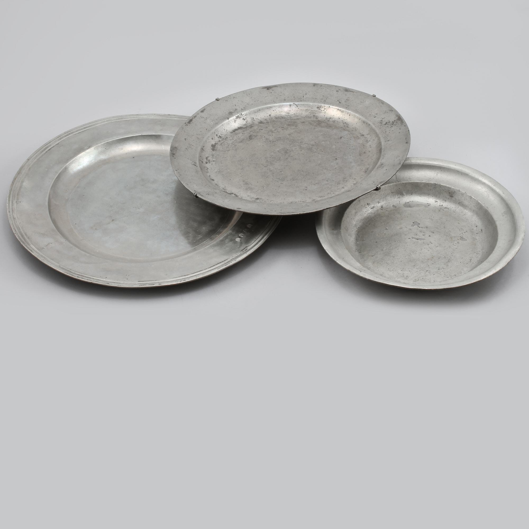 FAT, 3 st, tenn, 1700-tal samt 1700/1800-tal.