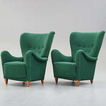 Otto Schulz, two easy chairs for Boet, Gothenburg 1940's.