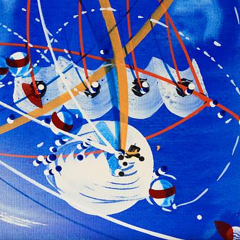 CARL FREDRIK REUTERSWÄRD, watercolor and laquer, on canvas laid on panel, dated 1972.