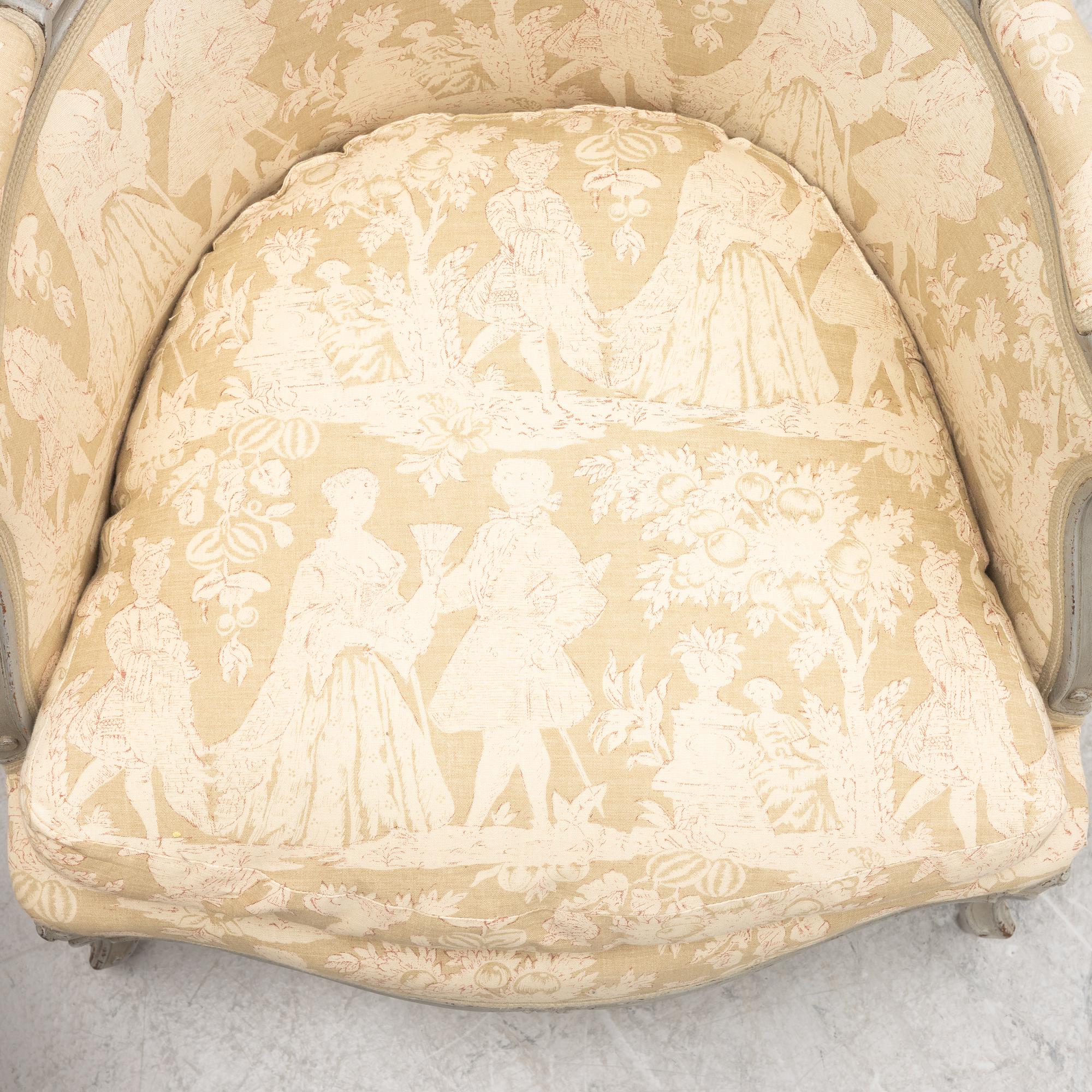 Bergeres, a pair of similar, Louis XV, signed J.C. Briois (active in Paris 1766-1782).