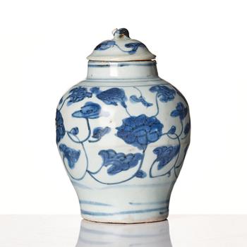 A blue and white jar, Ming dynasty (1368-1644).