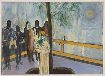 Lina Bjerneld, signerad och daterad -13 a tergo. Olja på pannå.