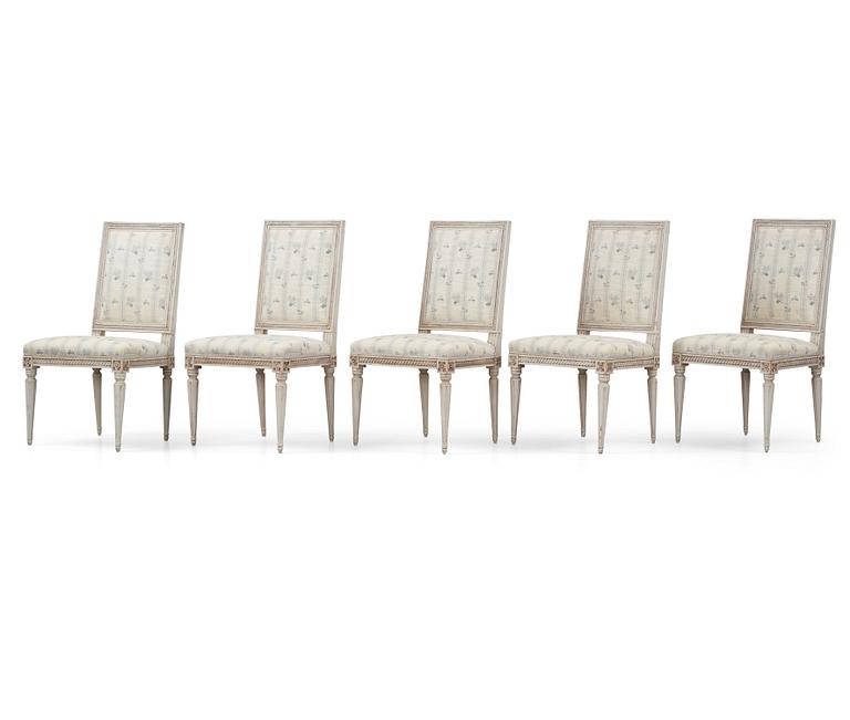 A set of five Gustavian chairs J. Lindgren (master in Stockholm 1770-1800).