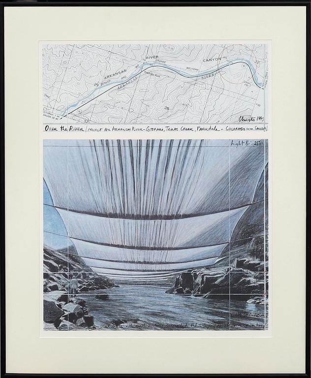CHRISTO & JEANNE-CLAUDE, "" Over the river", offset print.