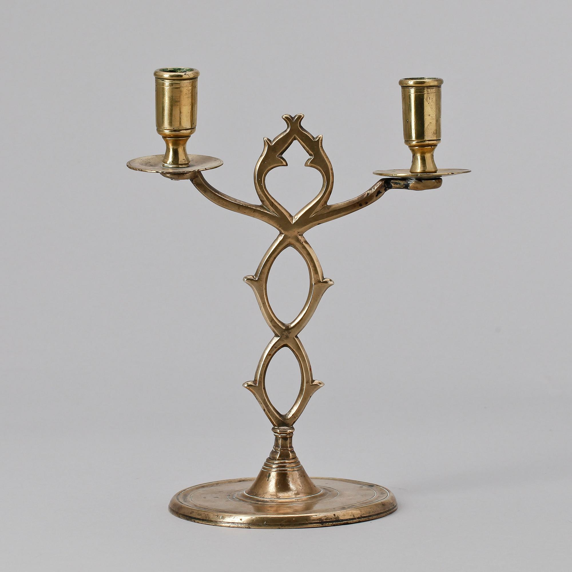 KANDELABER, mässing, barock, 1700-tal.