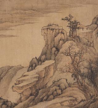 A Chinese scroll painting by anonymous artist, ink and colour on silk, Qing dynasty (1644-1912).