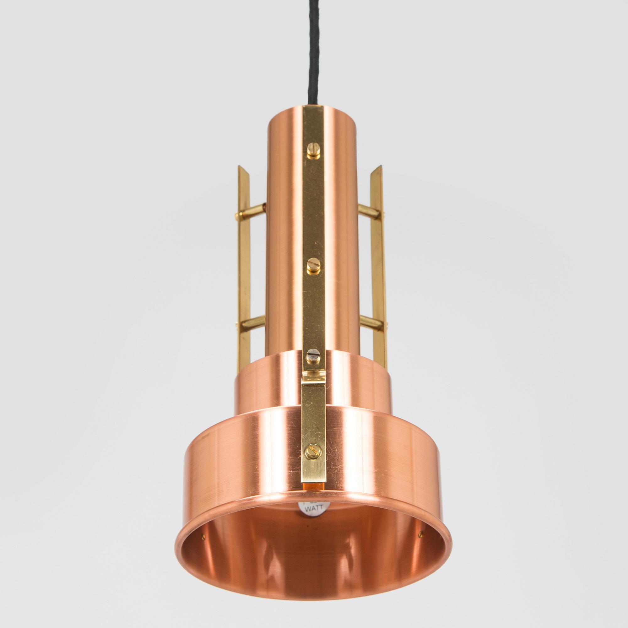 A copper pendant light for Corona group, Denmark, second half of the 20th century.