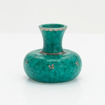 Wilhelm Kåge, fat, 2 st, samt vas "Argenta", Gustavsberg.