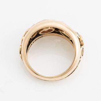 Ring, 18K guld med bland annat turmaliner och gula diamanter.