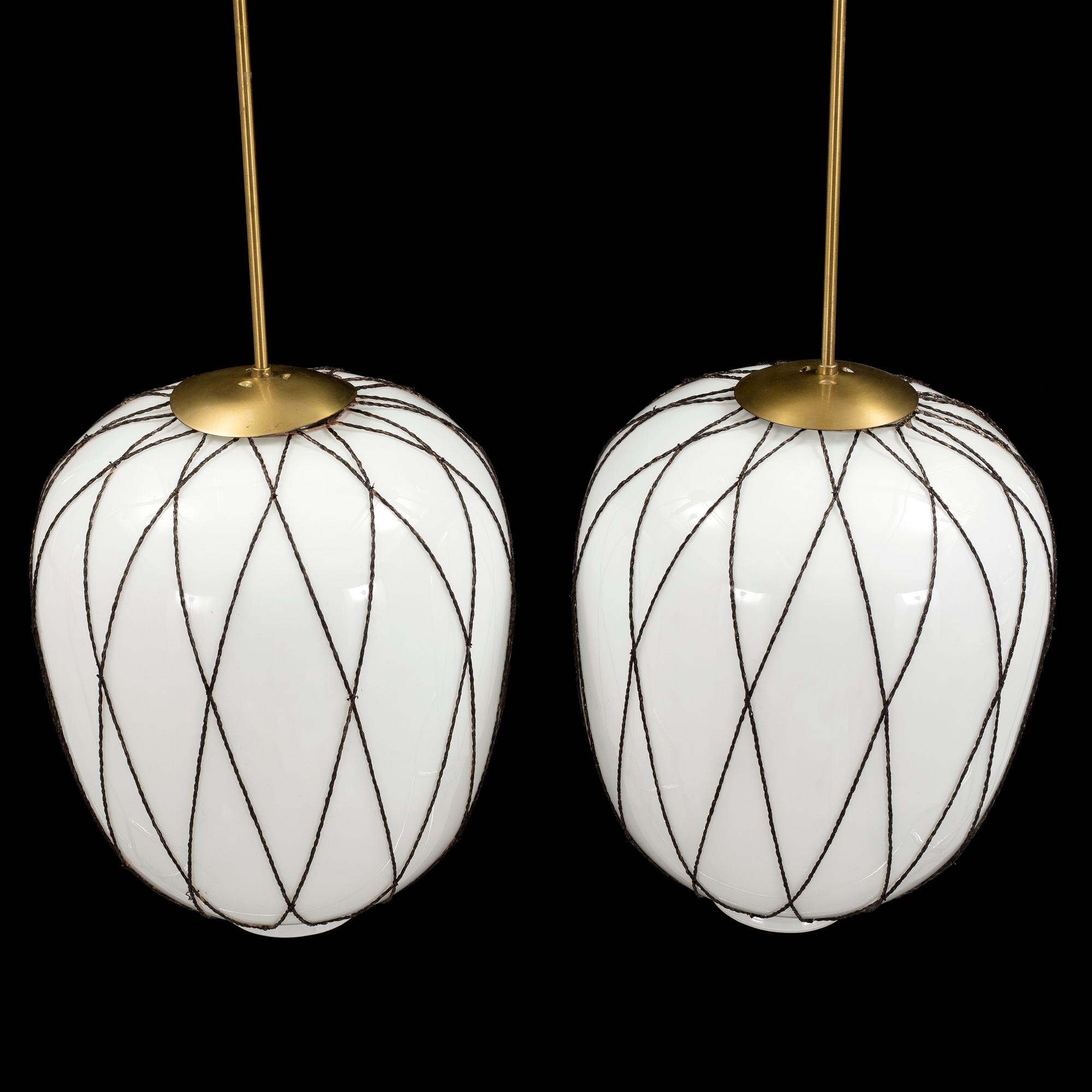 A pair of ceiling lamps first half of the 20th century.