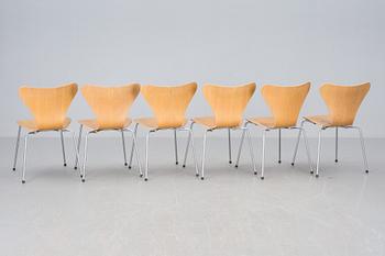 STOLAR, 6 st, "Sjuan", Arne Jacobsen för Fritz Hansen.