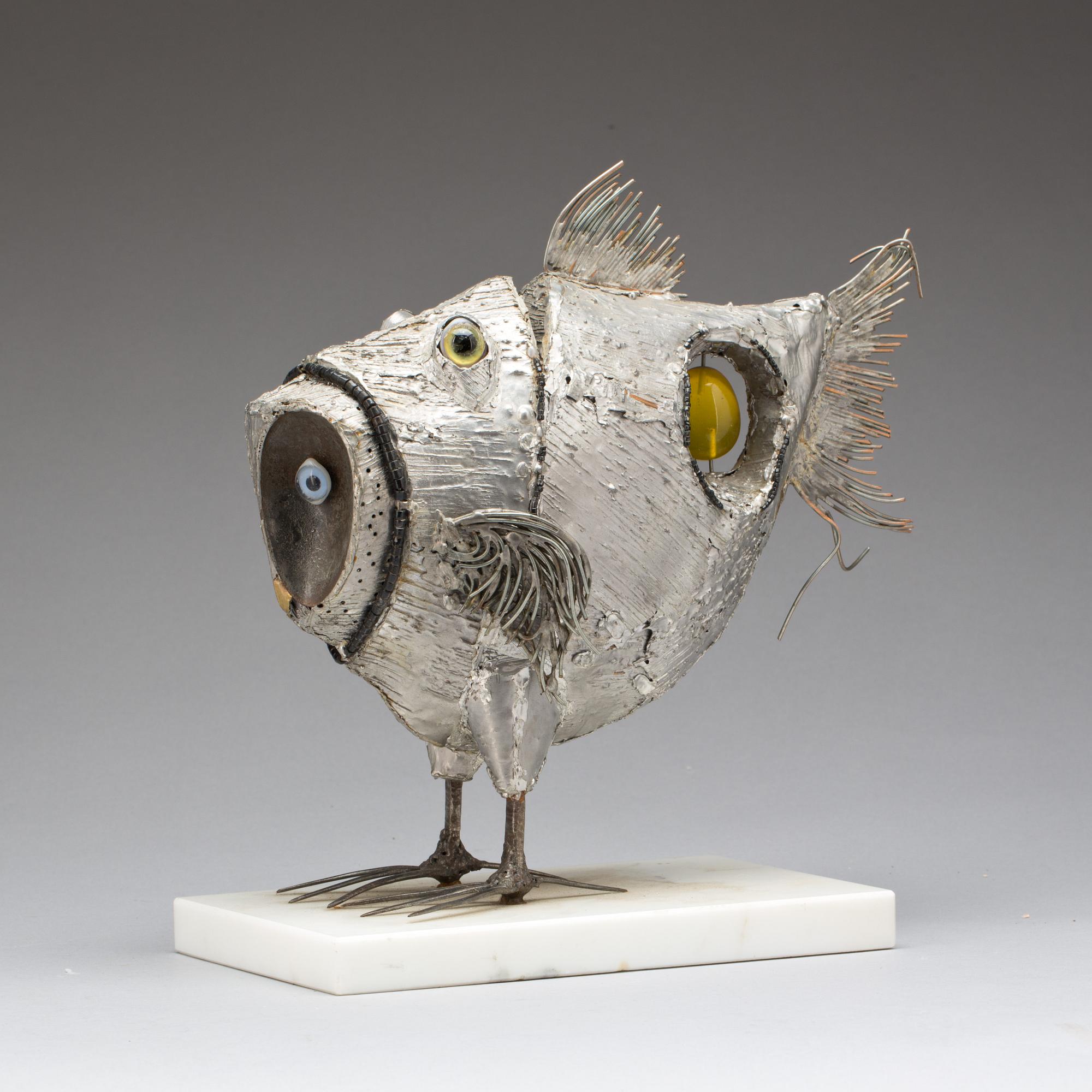 SKULPTUR, blandteknik, signerad Noel. 1980-tal.