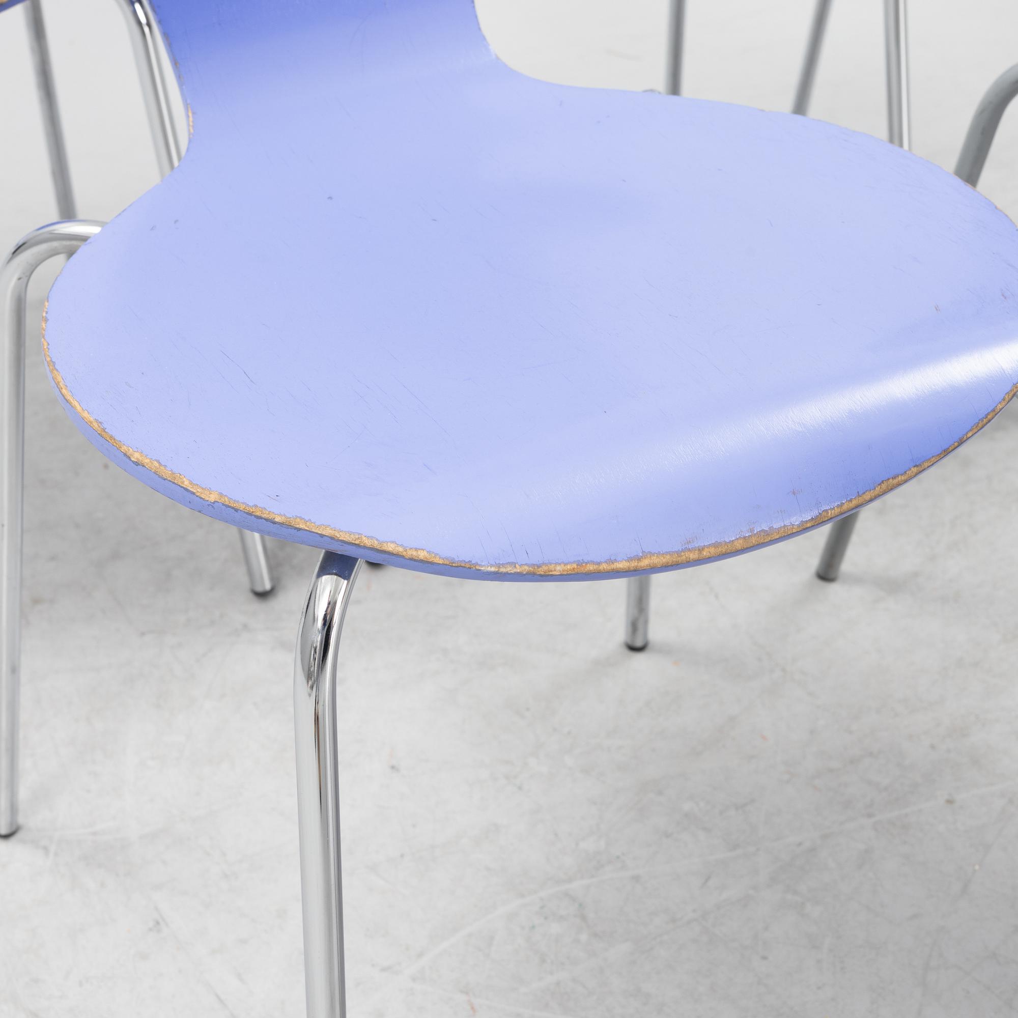 Erik Ole Jørgensen, six stackable 'Rondo' chairs, Danerka, Denmark, 21st Century.