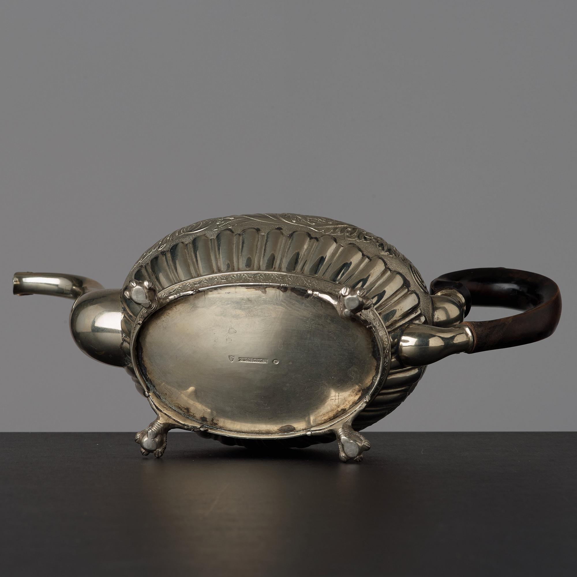 A Swedish late Empire tea pot by Erik Nordgren (Jönköping 1817-47).