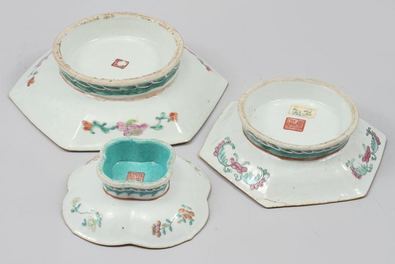 SKÅLAR, 3 st, porslin, Kina, 1800-tal.