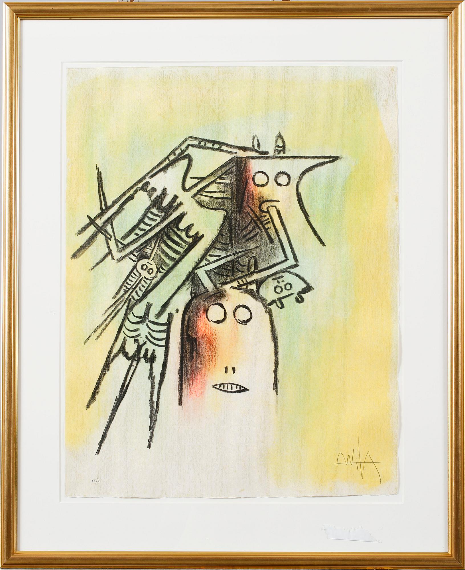 WIFREDO LAM, färglitografi, signerad och numrerad IV/L.