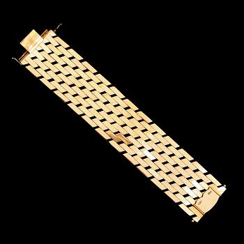 ARMBAND, 18 k guld, fantasilänk, vikt ca 89 g.