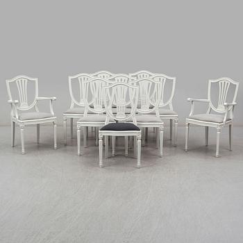 A set of 10 chairs, gustavian style, late 20th century.