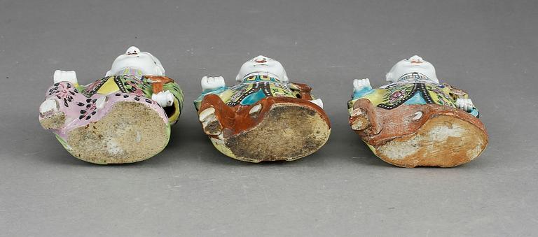 FIGURINER, 3 st, porslin, Kina, 1900-tal.