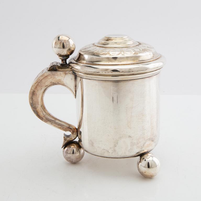 Dryckeskanna Barock-stil silver K Andersson Stockholm 1904.