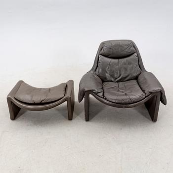 Vittorio Introini, fåtöljer ett par samt fotpall, "P60"/"P62" ur serien Porposals, för Saporiti, 1960/70-tal.