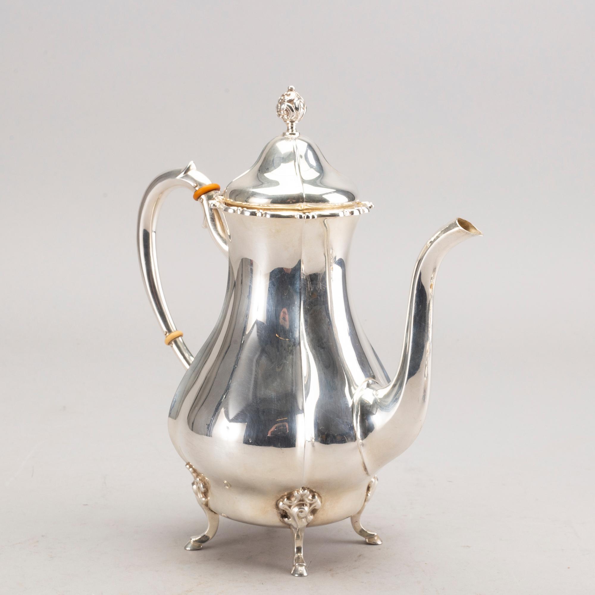 KAFFESERVIS, 3 delar, silver, K Andersson, 1936.