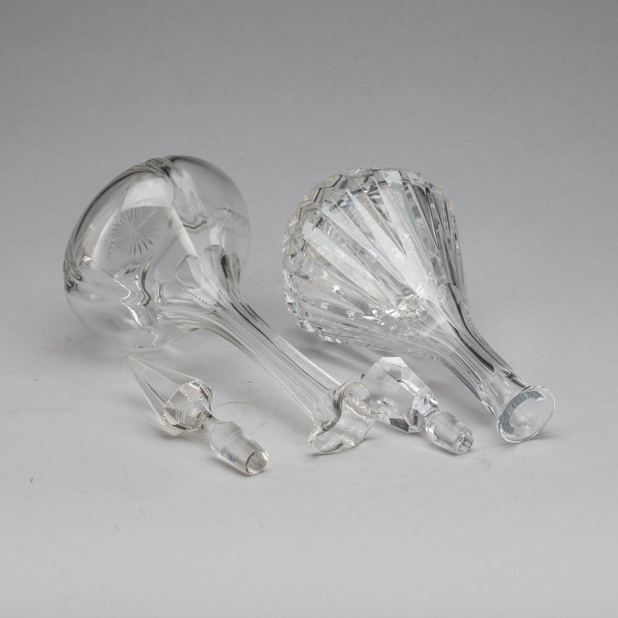 KARAFFER, 2 st, glas. 1800/1900-tal.
