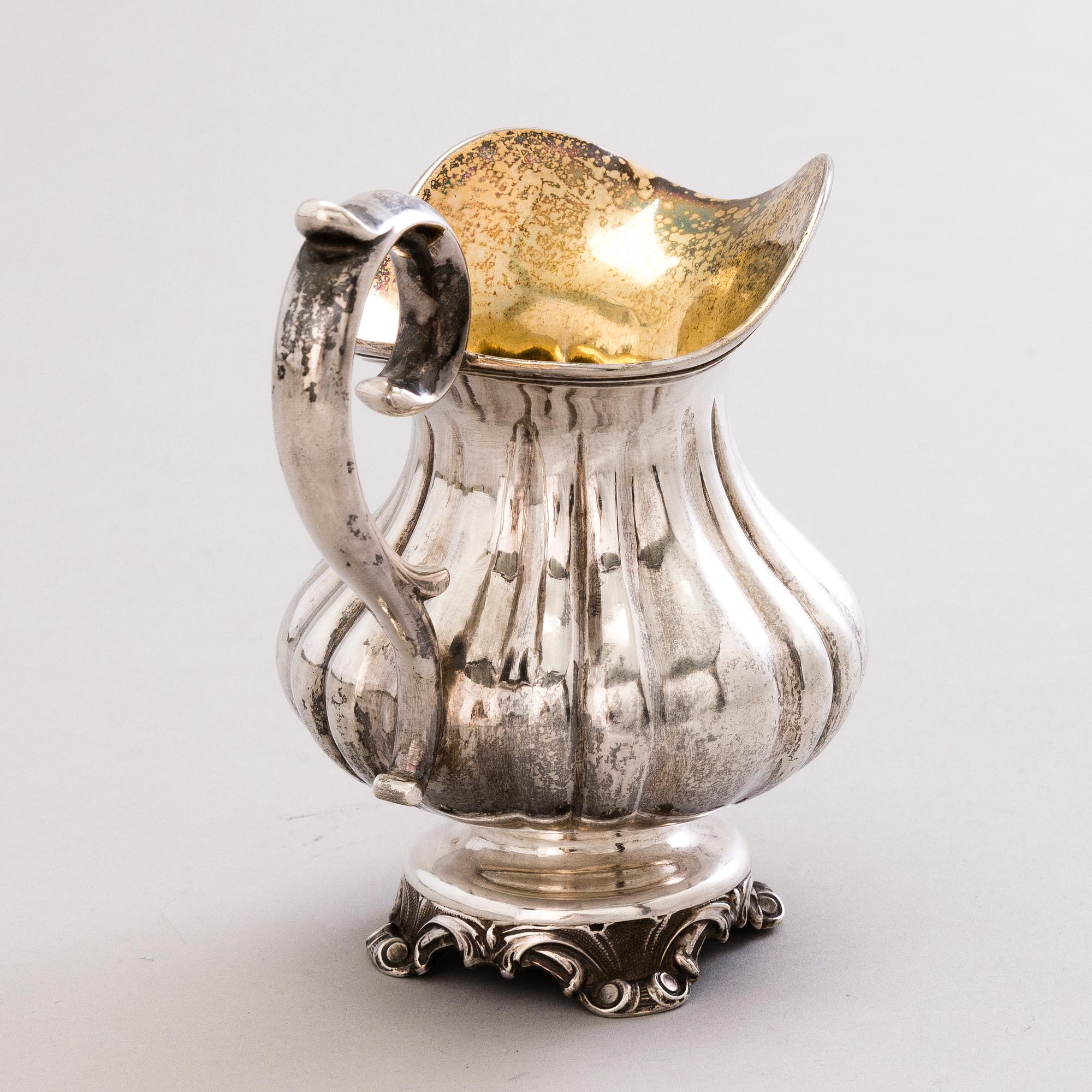 A Latvian silver cream jug, mark of Carl Theodor Beyermann, Riga, 1853.