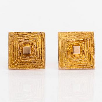 Björn Weckström, a pair of 14K gold 'Square' cufflinks, Lapponia 1965.