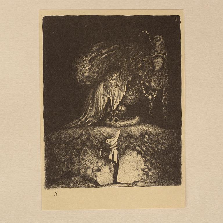 JOHN BAUER, "Troll", svit om tio litografier, osignerade, Ernst Bauers Förlag Göteborg, A. Börtzells, 1915.