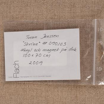 Twan Janssen, acrylic and magnet on canvas, three dimensional work.